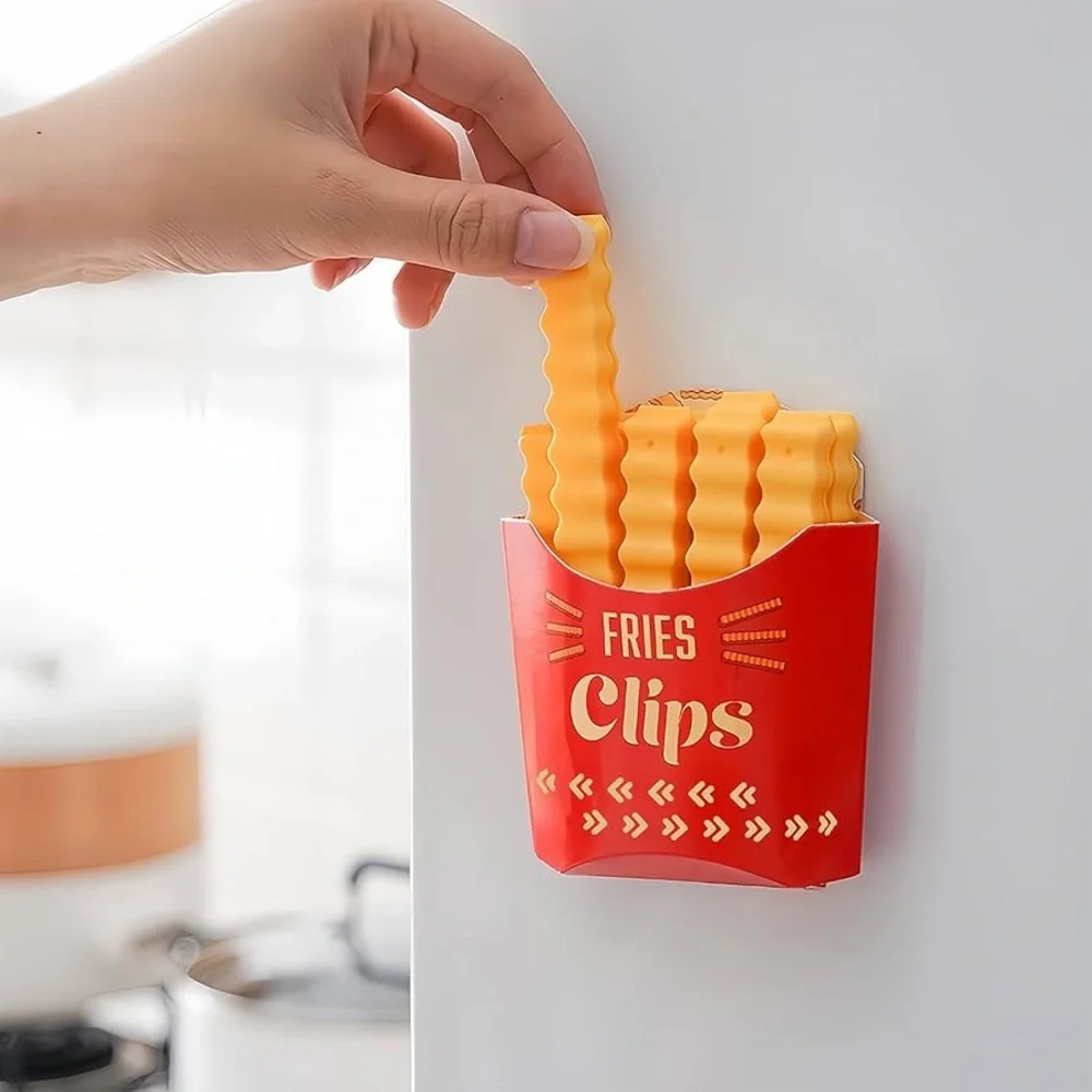 🎅🏻 SALE! French Fries Clips Set of 12 with Durable Plastic Holder Magnetic back